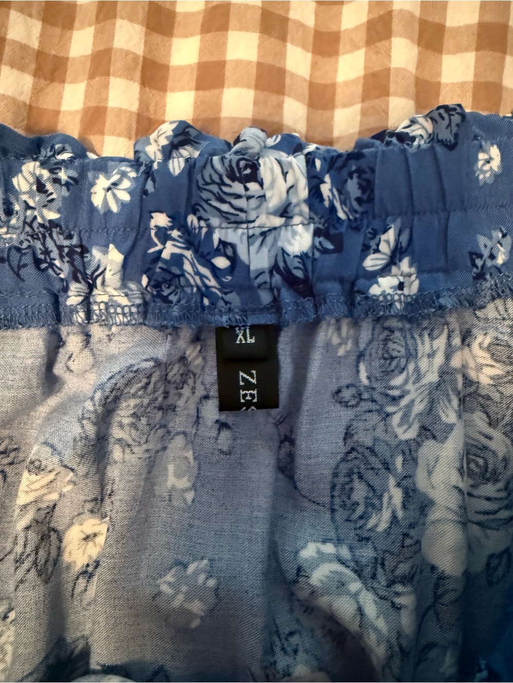 Blue Floral Tiered Maxi Skirt with Pockets - XL - Picture 7 of 10